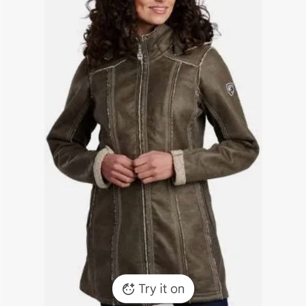 Kuhl Women's Green Jacket With Shearling Accents